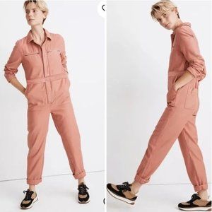 Madewell zip pockets coral jumpsuit XS like new!